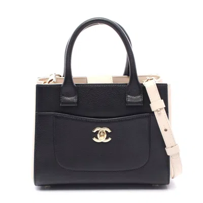Pre-owned Chanel Leather Shoulder Bag Neo Executive Tote In Black