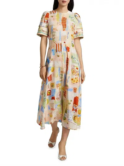 Hunter Casey Midi Dress In Happy Hour In Multi