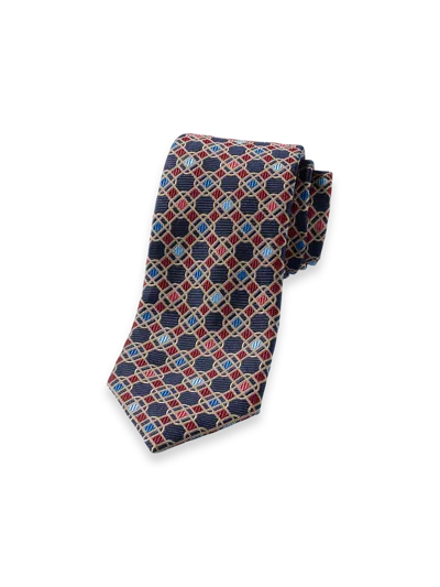 Paul Fredrick Geometric Woven Silk Tie In Multi