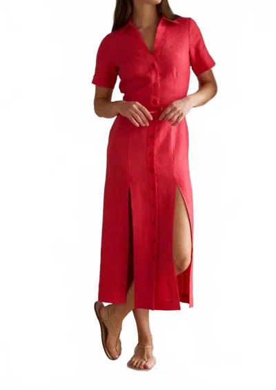 Hevron Axel Maxi Dress In Red In Red