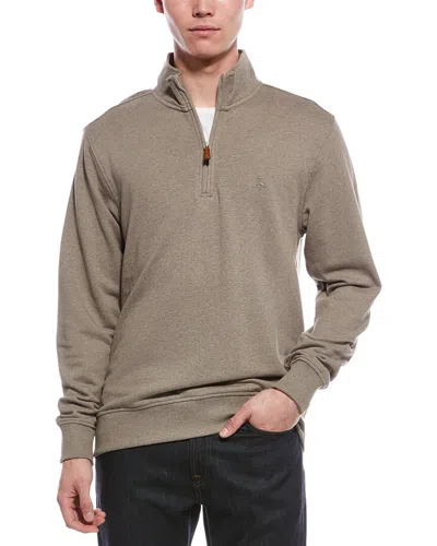 Tailorbyrd French Terry 1/2-zip Pullover In Brown