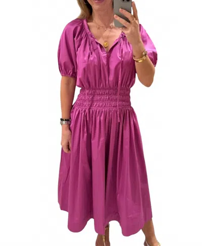 Devotion Twins Rania Midi Dress In Fuchsia In Pink