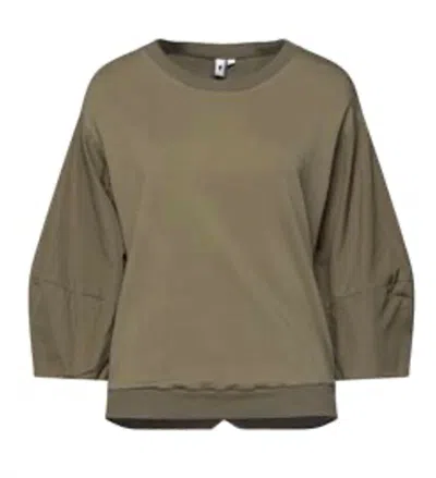 European Culture Women's Weave Fleece Sweatshirt In Military Green In Green
