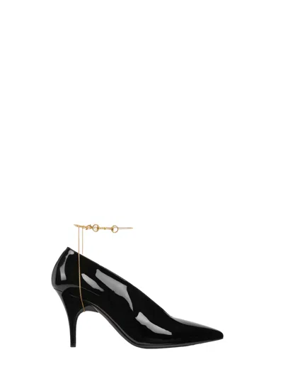 Gucci Musa Vernic Patent Leather Anklet Pumps In Animal Print