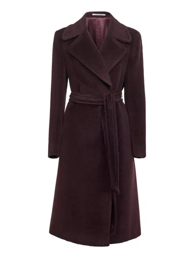 Tagliatore Burgundy Alpaca And Wool Molly Wrap Coat In Burgundy