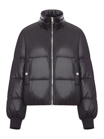 Ganni Short Padded Jacket In Black