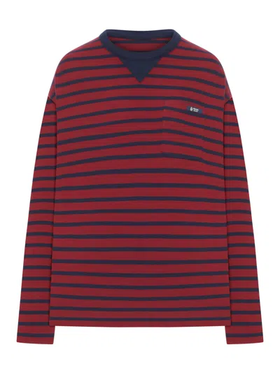 Prada Versized T-shirt With Striped Motif In Red