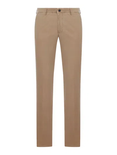 Incotex Tailored Cotton Trousers In Brown