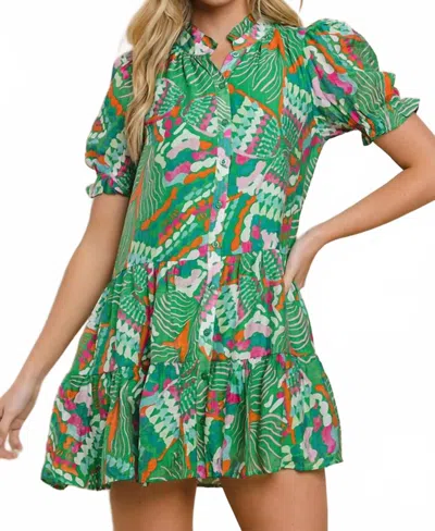Pretty Follies Buy Me Flowers Dress In Green In Green