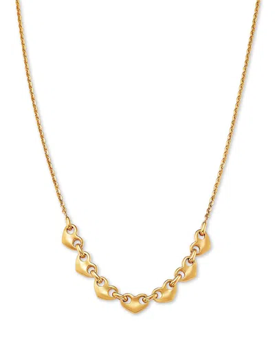 Bloomingdale's Fine Collection Heart Link Collar Necklace In 14k Yellow Gold, 16-18 In Gold