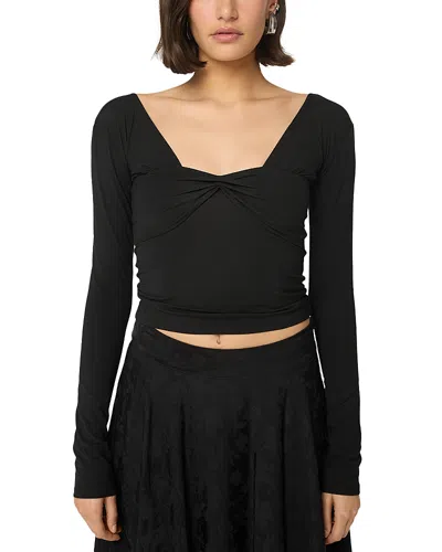 The Line By K Rian Slim Cropped Top In Black