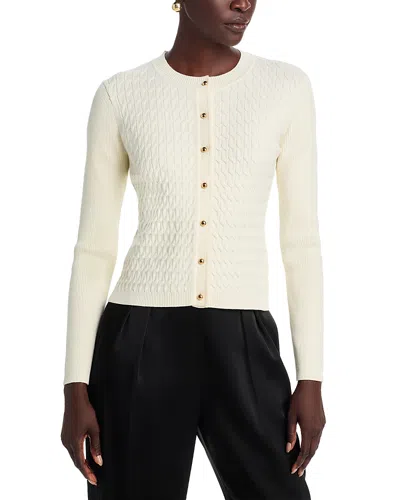 Toccin Elise Crewneck Cardigan In White