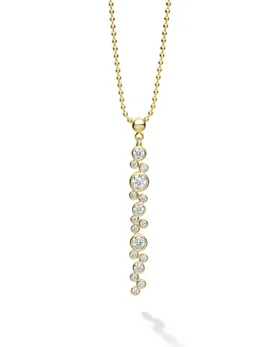 Lagos 18k Yellow Gold Fizz Diamond Bezel Linear Cluster Pendant Necklace, 16-18 In Gold