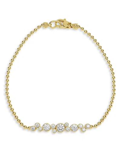 Lagos 18k Yellow Gold Fizz Diamond Bezel Horizontal Cluster Bead Link Bracelet In Gold