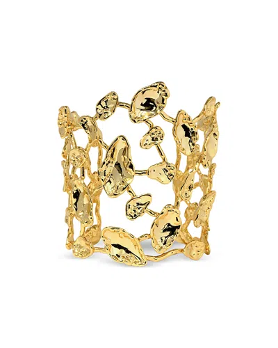 Alexis Bittar Alexis Bitar Brut Mosaic Wide Cuff Bracelet In Gold