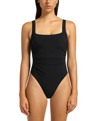 Jets Tank One Piece Swimsuit In Black