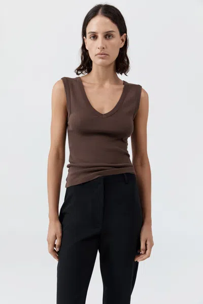 St Agni Organic Cotton 90s Top In Brown