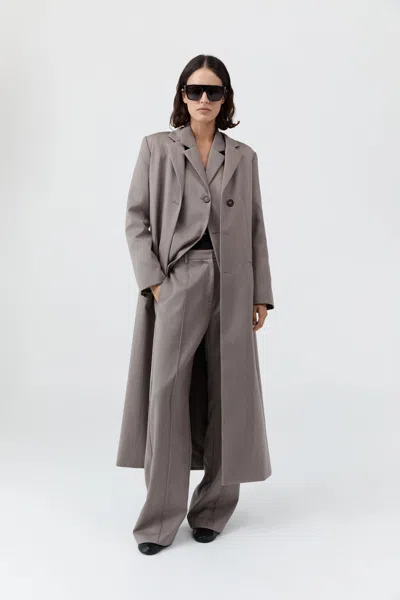 St Agni Oupa Tailored Coat In Gray