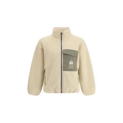 Maison Kitsuné Casual Fleece Zipped Jacket Clothing In Neutral