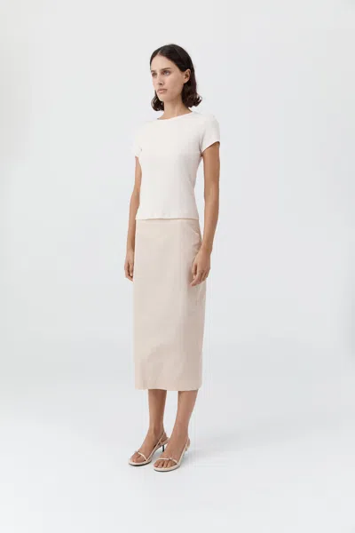 St Agni Paper Taffeta Column Skirt In Pink