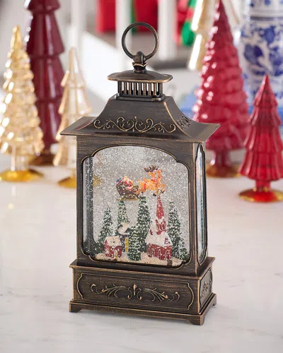 Neiman Marcus Flying Santa Lantern In Brown