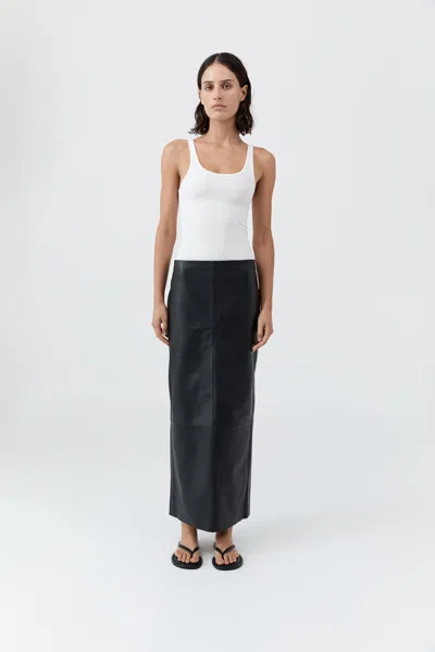 St Agni Soft Jersey Slim Scoop Tank In Black