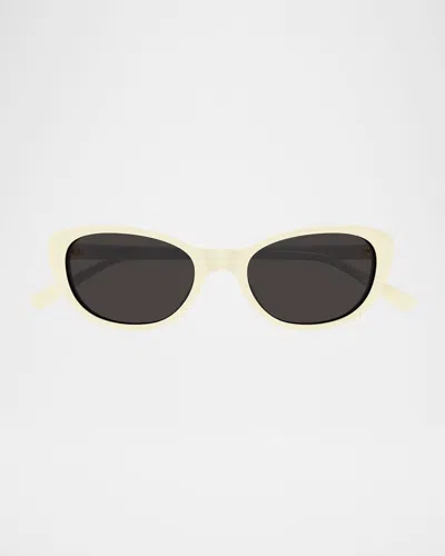 Saint Laurent 52mm Acetate Cat-eye Sunglasses In Neutral