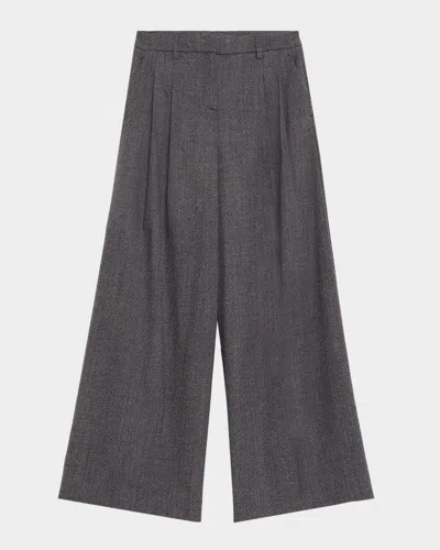 Twp Next Didi Stretch Wool Wide-leg Trousers In Gray