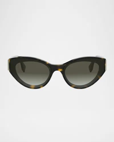 Fendi First Havana Acetate Cat-eye Sunglasses In Brown