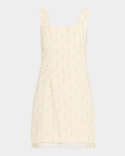 Kobi Halperin Amelia Sleeveless Beaded Boucle Mini Dress In White