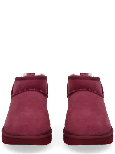 Ugg Ultra Mini Round Toe Flat Sole Boots In Brown