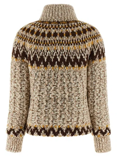 Moncler Girose Down-paneled Wool-blend Zip-up Cardigan In Brown