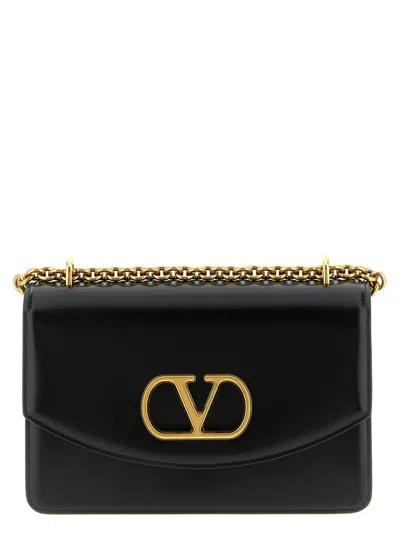 Valentino Luxe Leather Crossbody Bag In Black