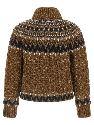 Moncler Indren Wool Blend Down Jacket In Brown