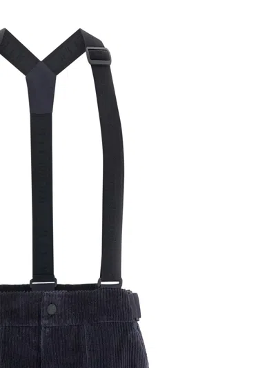 Moncler Grenoble Corduroy Dungarees In Blue