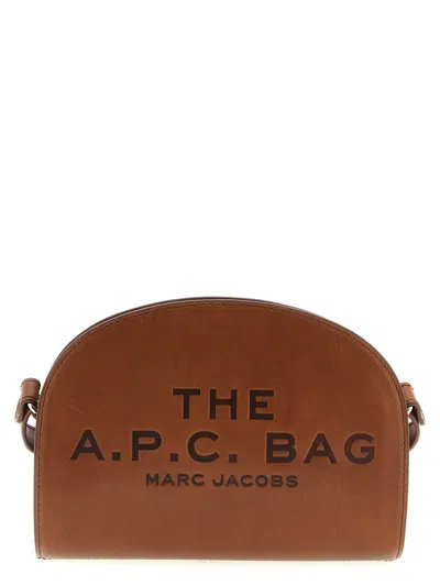 Apc A.p.c. Women Brown Leather A.p.c. X Marc Jacobs Demi Lune Crossbody Bag In Brown