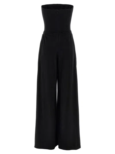 Giovanni Bedin Strapless-corset Drawstrings Jumpsuit In Black