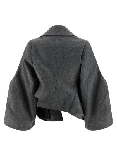Comme Des Garçons Deconstructed Blazer In Gray