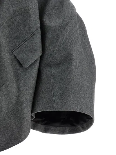 Comme Des Garçons Deconstructed Blazer In Gray