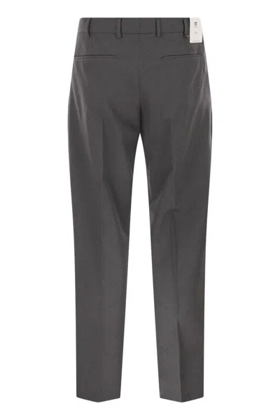 Pt Torino Rebel Flat Front Pants In Gray