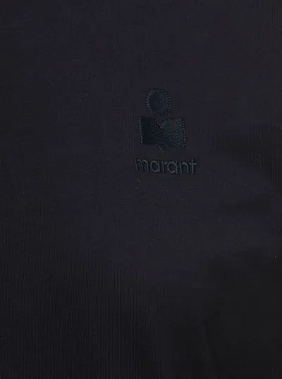Isabel Marant Étoile Isabel Marant Etoile Women Black Crewneck T-shirt With Logo Embroidery In Cotton Woman Isabel Marant In Black