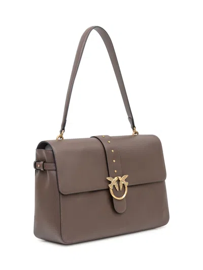 Pinko Maxi Love Bag Slouchy Shoulder Bag In Leather In Brown