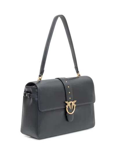 Pinko Maxi Love Bag Slouchy Shoulder Bag In Leather In Black