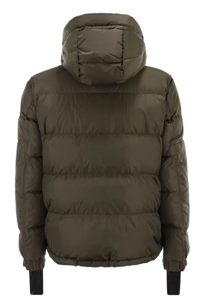 Moncler Grenoble Short Down Jacket With Hood In Green