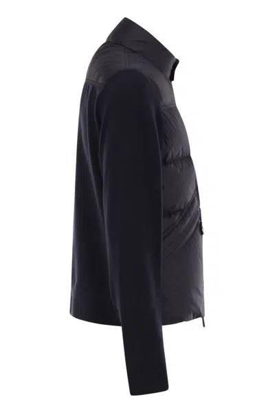 Moncler Lightweight Down Jacket With Logo Jackets And Coats Blue In Blue