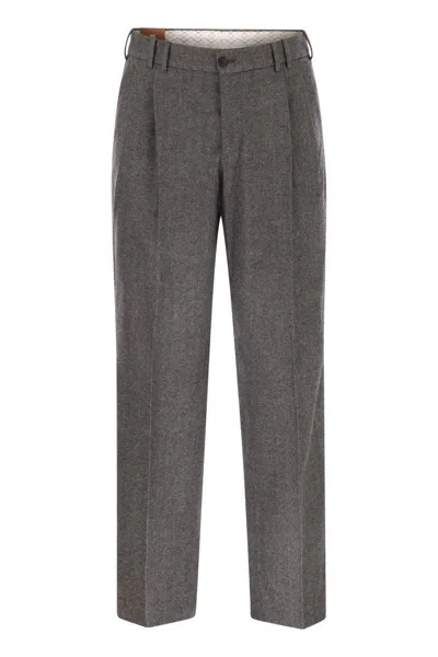 Pt Torino Michael Tailored Wool Trousers In Gray