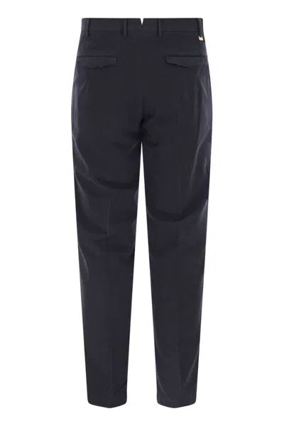 Pt Torino Master - Cotton And Cashmere Trousers In Blue