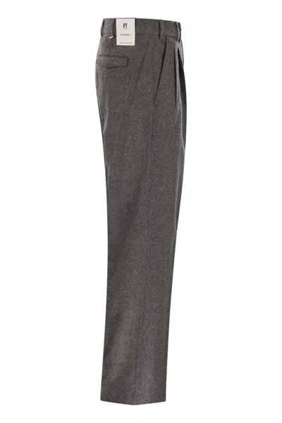 Pt Torino Michael Tailored Wool Trousers In Gray