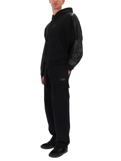 Versace Jeans Couture Utility Jogger Trousers Cargo Pockets In Black