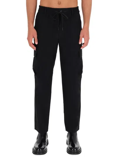Versace Jeans Couture Drawstring-waist Cargo Trousers In Black